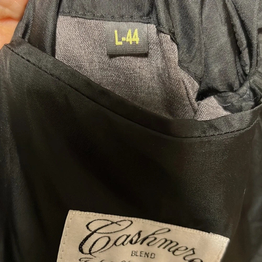 Ralph Lauren Cashmere Classic Dresscoat - CHAPS Sz 44 L Charcoal GUC - Picture 5 of 10